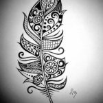 эскиз для тату перо на животе 26.09.2019 №005 -sketch feather tattoo- tatufoto.com