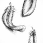 эскиз для тату перо на ноге 26.09.2019 №003 -sketch feather tattoo- tatufoto.com