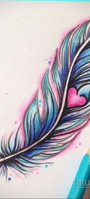 эскиз для тату перо на ноге 26.09.2019 №009 -sketch feather tattoo- tatufoto.com