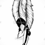 эскиз для тату перо на шее 26.09.2019 №002 -sketch feather tattoo- tatufoto.com