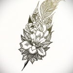 эскиз для тату перо на щиколотке 26.09.2019 №005 -sketch feather tattoo- tatufoto.com