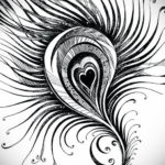 эскиз для тату перо павлина 26.09.2019 №029 -sketch feather tattoo- tatufoto.com
