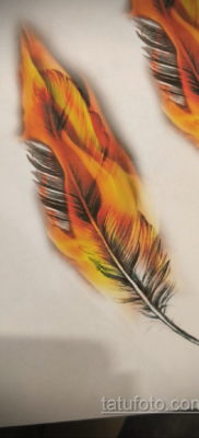 эскиз для тату перо феникса 26.09.2019 №001 -sketch feather tattoo- tatufoto.com