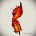 эскиз для тату перо феникса 26.09.2019 №005 -sketch feather tattoo- tatufoto.com