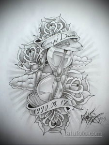 эскиз для тату песочных часов 19.09.2019 №003 - sketch for hourglass tattoo - tatufoto.com