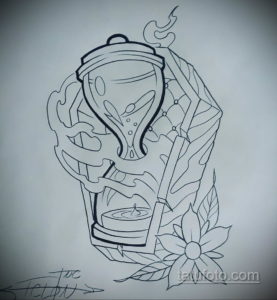 эскиз для тату песочных часов 19.09.2019 №008 - sketch for hourglass tattoo - tatufoto.com