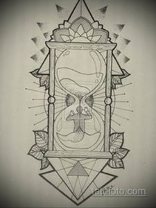 эскиз для тату песочных часов 19.09.2019 №009 - sketch for hourglass tattoo - tatufoto.com