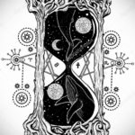 эскиз для тату песочных часов 19.09.2019 №017 - sketch for hourglass tattoo - tatufoto.com
