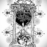 эскиз для тату песочных часов 19.09.2019 №037 - sketch for hourglass tattoo - tatufoto.com