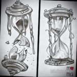 эскиз для тату песочных часов 19.09.2019 №038 - sketch for hourglass tattoo - tatufoto.com