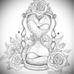 эскиз для тату песочных часов 19.09.2019 №055 - sketch for hourglass tattoo - tatufoto.com