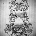 эскиз для тату песочных часов 19.09.2019 №069 - sketch for hourglass tattoo - tatufoto.com