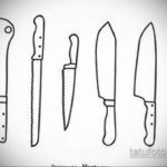 эскиз для тату поварской нож 23.09.2019 №006 - sketch for tattoo cook knife - tatufoto.com