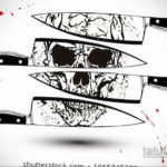 эскиз для тату поварской нож 23.09.2019 №007 - sketch for tattoo cook knife - tatufoto.com