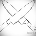 эскиз для тату поварской нож 23.09.2019 №009 - sketch for tattoo cook knife - tatufoto.com
