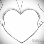 эскиз для тату простое сердце 15.09.2019 №031 - sketch for simple heart tatto - tatufoto.com