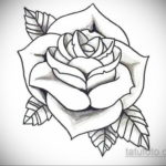 эскиз для тату роза простая 15.09.2019 №004 - sketch for rose tattoo simple - tatufoto.com
