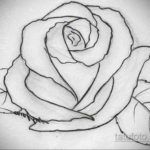 эскиз для тату роза простая 15.09.2019 №041 - sketch for rose tattoo simple - tatufoto.com