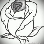 эскиз для тату роза простая 15.09.2019 №067 - sketch for rose tattoo simple - tatufoto.com