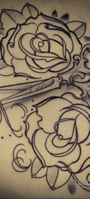 эскиз для тату роза простая 15.09.2019 №076 — sketch for rose tattoo simple — tatufoto.com
