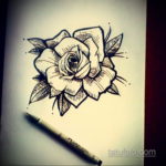 эскиз для тату роза простая 15.09.2019 №080 - sketch for rose tattoo simple - tatufoto.com