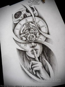 эскиз для тату с часами на предплечье 19.09.2019 №001 - sketch for tattoo - tatufoto.com