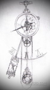 эскиз для тату с часами на предплечье 19.09.2019 №011 - sketch for tattoo - tatufoto.com
