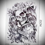 эскиз для тату смерть с часами 19.09.2019 №004 - sketch for tattoo death wit - tatufoto.com
