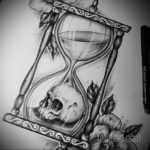 эскиз для тату смерть с часами 19.09.2019 №011 - sketch for tattoo death wit - tatufoto.com