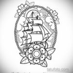 эскиз для тату фрегата 27.09.2019 №021 -sketch frigate tattoo- tatufoto.com