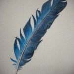 эскиз для тату цветное перо 26.09.2019 №008 -sketch feather tattoo- tatufoto.com