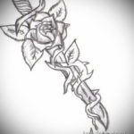 эскиз для тату цветок и нож 23.09.2019 №004 - sketch for flower and knife tatt - tatufoto.com