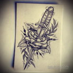 эскиз для тату цветок и нож 23.09.2019 №016 - sketch for flower and knife tatt - tatufoto.com