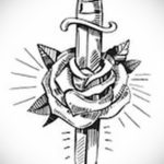 эскиз для тату цветок и нож 23.09.2019 №043 - sketch for flower and knife tatt - tatufoto.com