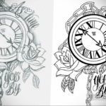 эскиз для тату часы время 19.09.2019 №004 - sketch for tattoo watch time - tatufoto.com