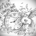 эскиз для тату часы время 19.09.2019 №008 - sketch for tattoo watch time - tatufoto.com