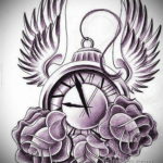эскиз для тату часы время 19.09.2019 №010 - sketch for tattoo watch time - tatufoto.com