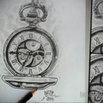 эскиз для тату часы время 19.09.2019 №012 - sketch for tattoo watch time - tatufoto.com