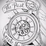 эскиз для тату часы время 19.09.2019 №013 - sketch for tattoo watch time - tatufoto.com