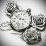 эскиз для тату часы время 19.09.2019 №018 - sketch for tattoo watch time - tatufoto.com