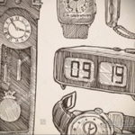 эскиз для тату часы время 19.09.2019 №021 - sketch for tattoo watch time - tatufoto.com
