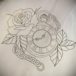 эскиз для тату часы время 19.09.2019 №025 - sketch for tattoo watch time - tatufoto.com