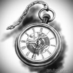 эскиз для тату часы время 19.09.2019 №032 - sketch for tattoo watch time - tatufoto.com