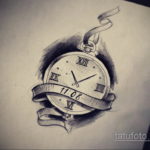эскиз для тату часы время 19.09.2019 №037 - sketch for tattoo watch time - tatufoto.com