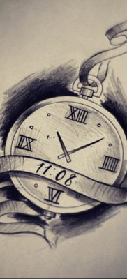 эскиз для тату часы время 19.09.2019 №037 — sketch for tattoo watch time — tatufoto.com