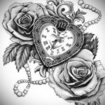 эскиз для тату часы время 19.09.2019 №038 - sketch for tattoo watch time - tatufoto.com