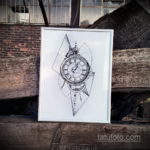 эскиз для тату часы время 19.09.2019 №045 - sketch for tattoo watch time - tatufoto.com