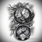 эскиз для тату часы и компас 19.09.2019 №001 - sketch for tattoo watch and - tatufoto.com