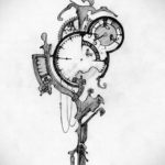 эскиз для тату часы и компас 19.09.2019 №002 - sketch for tattoo watch and - tatufoto.com