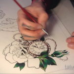 эскиз для тату часы на руке 19.09.2019 №006 - sketch for tattoo watch on ha - tatufoto.com